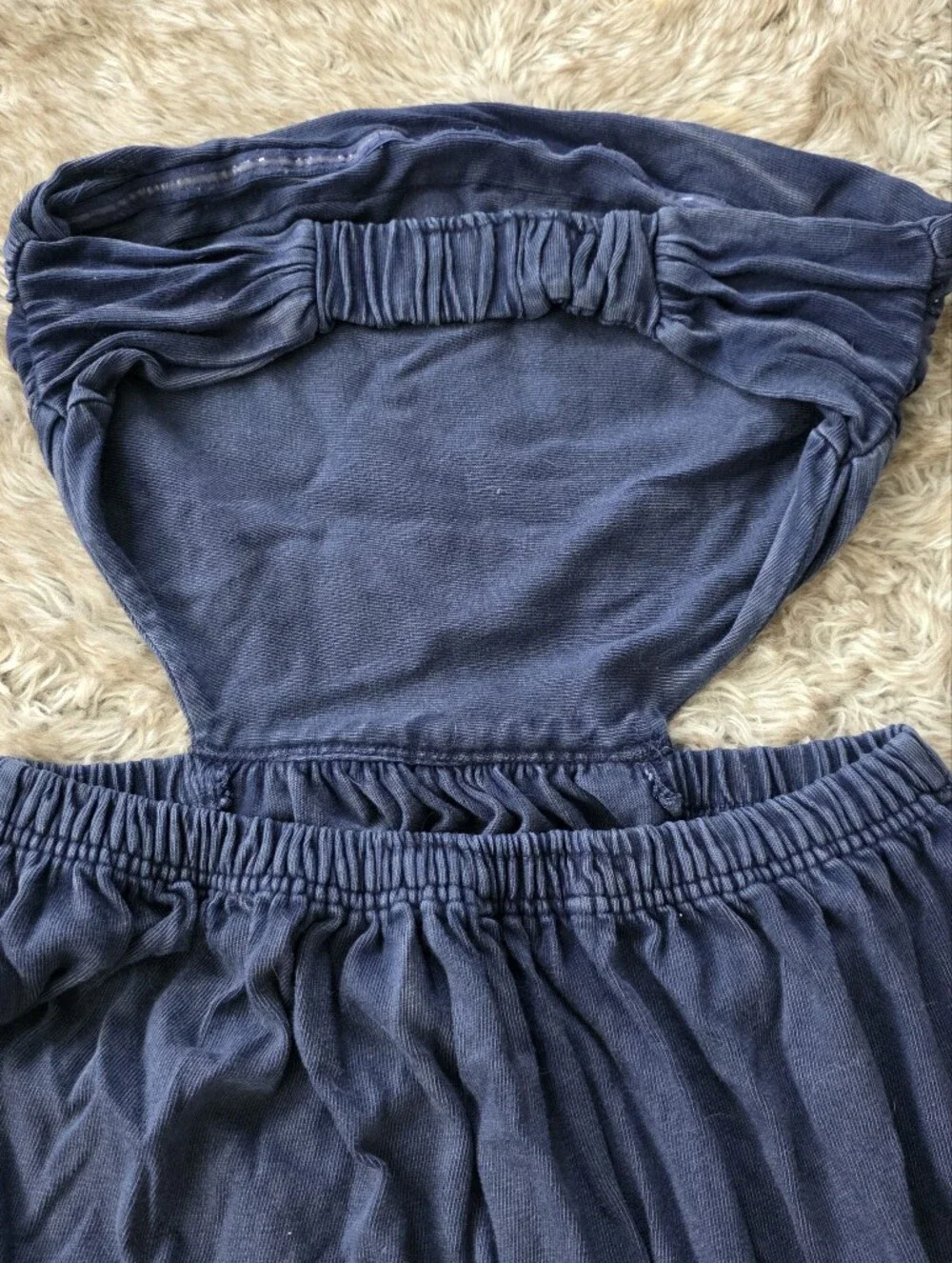 Free People Tangelica Maxi Dress Strapless Navy Blue Women's Size XL